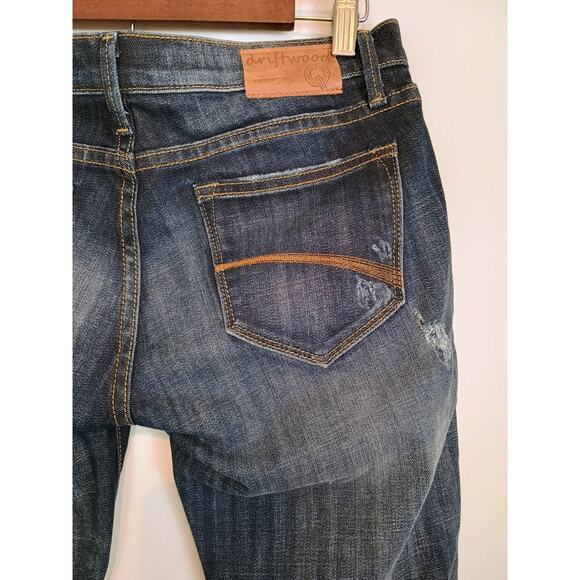 Driftwood Jeans Women Dark Blue 27 Dark Wash Ankle Jean Distressed Stretch Denim - Picture 9 of 16